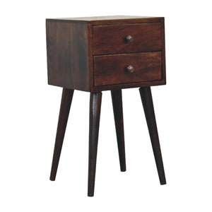 Aluna Mini 2 Drawer Light Walnut Nightstand