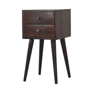 Aluna Mini 2 Drawer Light Walnut Nightstand