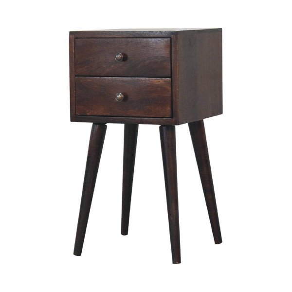Aluna Mini 2 Drawer Light Walnut Nightstand