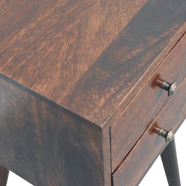 Aluna Mini 2 Drawer Light Walnut Nightstand