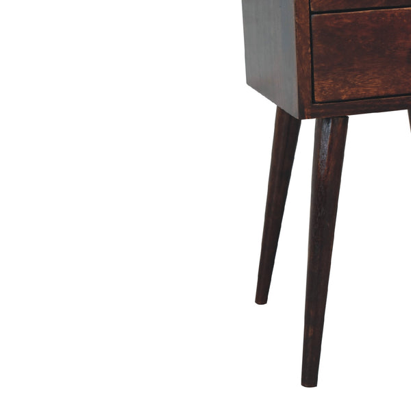 Aluna Mini 2 Drawer Light Walnut Nightstand