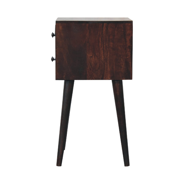 Aluna Mini 2 Drawer Light Walnut Nightstand
