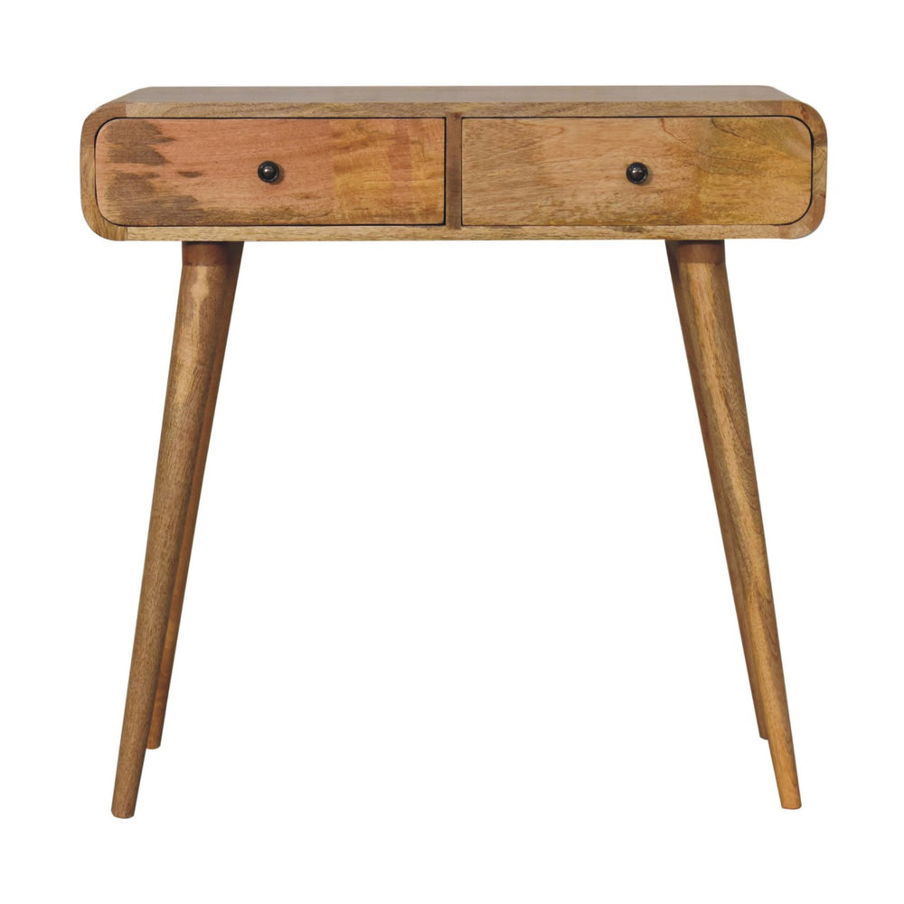 Aluna Oakish Curved Hallway Table