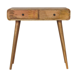 Aluna Oakish Curved Hallway Table