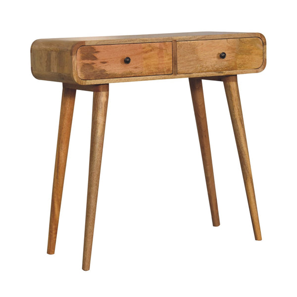 Aluna Oakish Curved Hallway Table
