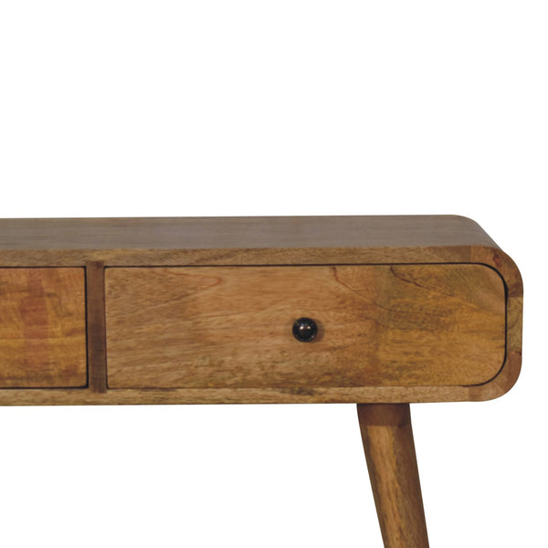 Aluna Oakish Curved Hallway Table