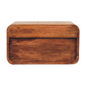 Aluna Curved Honey Caramel Floating Nightstand
