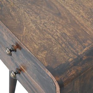 Aluna Curved California Walnut Nightstand