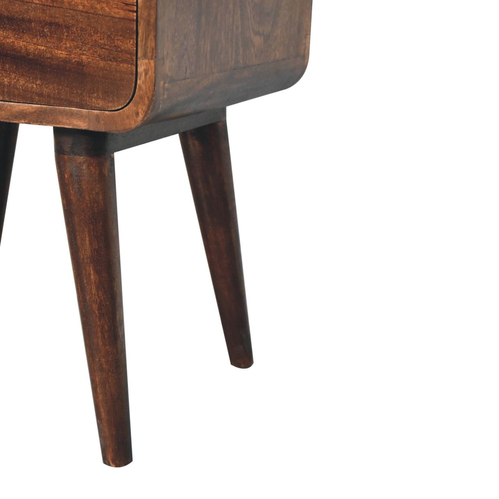 Aluna Curved California Walnut Nightstand