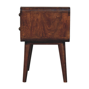 Aluna Curved California Walnut Nightstand