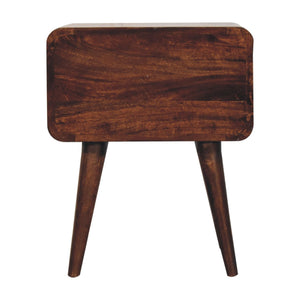 Aluna Curved California Walnut Nightstand