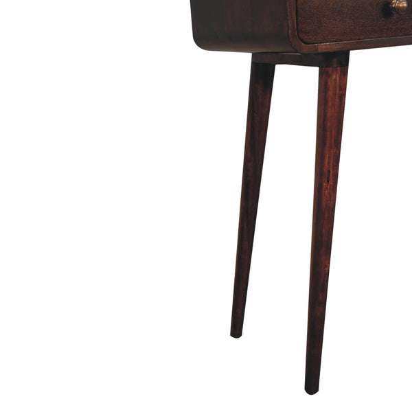 Curved California Walnut Console Table