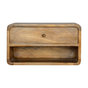 Aluna Floating Curve Open Slot Nightstand