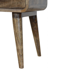 Aluna Curved Classic Grey Washed Nightstand