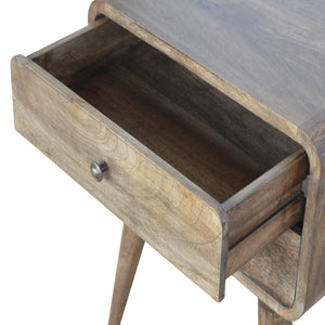 Aluna Curved Classic Grey Washed Nightstand