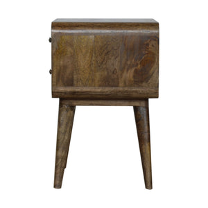 Aluna Curved Classic Grey Washed Nightstand