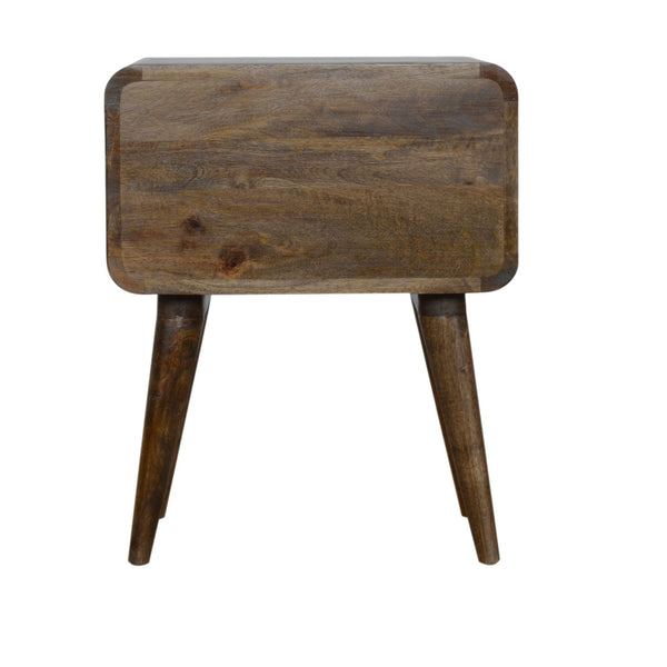 Aluna Curved Classic Grey Washed Nightstand