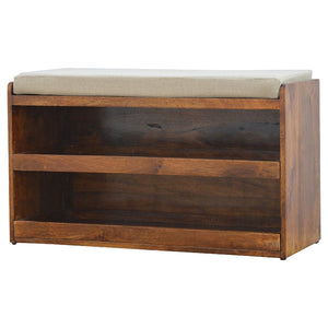 Aluna Mud Linen Pull out Shoe Bench