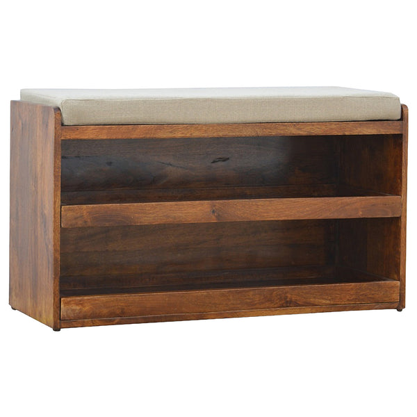 Aluna Mud Linen Pull out Shoe Bench