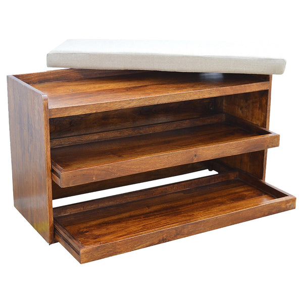Aluna Mud Linen Pull out Shoe Bench