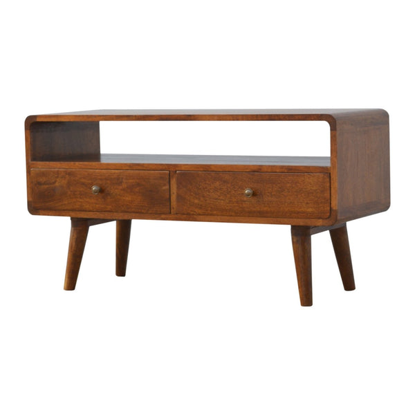 Aluna Curved Chestnut Tv Stand