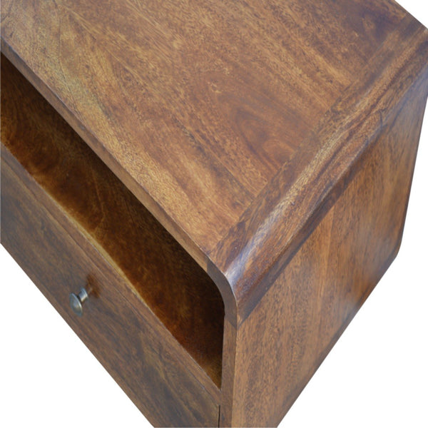Aluna Curved Chestnut Tv Stand