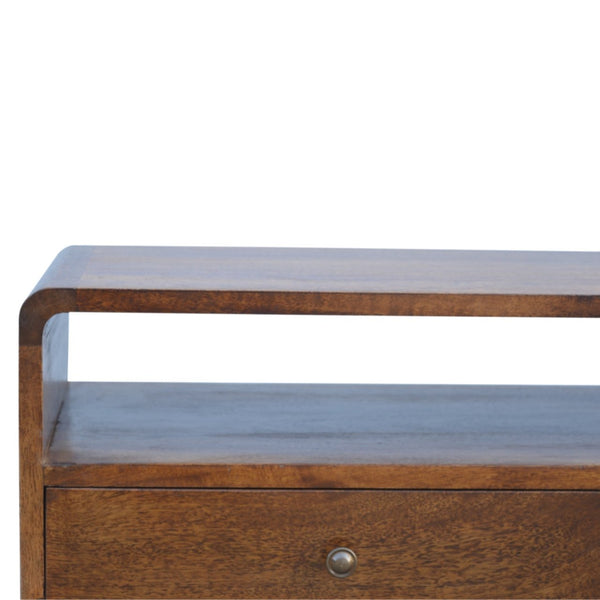 Aluna Curved Chestnut Tv Stand