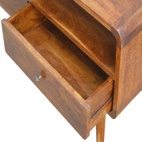 Aluna Curved Chestnut Tv Stand