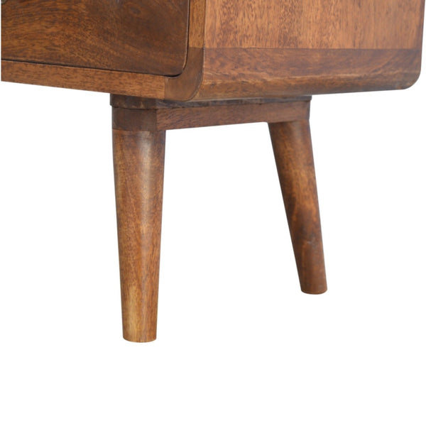 Aluna Curved Chestnut Tv Stand