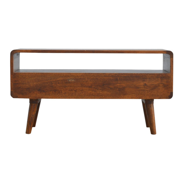 Aluna Curved Chestnut Tv Stand