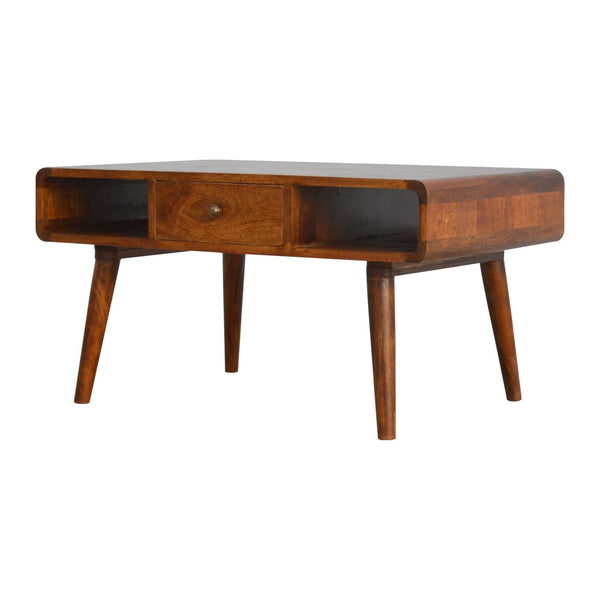 Aluna Curved Chestnut Coffee Table