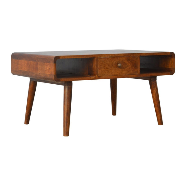 Aluna Curved Chestnut Coffee Table