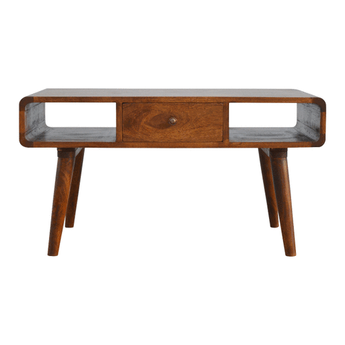 Aluna Curved Chestnut Coffee Table