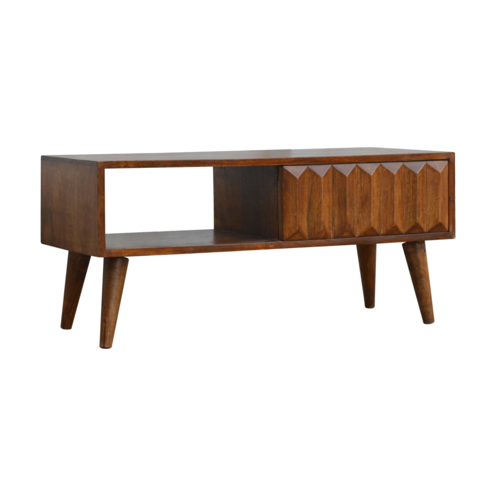 Aluna Chestnut Prism Sliding TV Stand