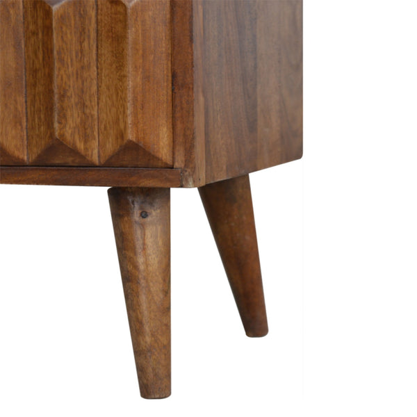 Aluna Chestnut Prism Sliding TV Stand