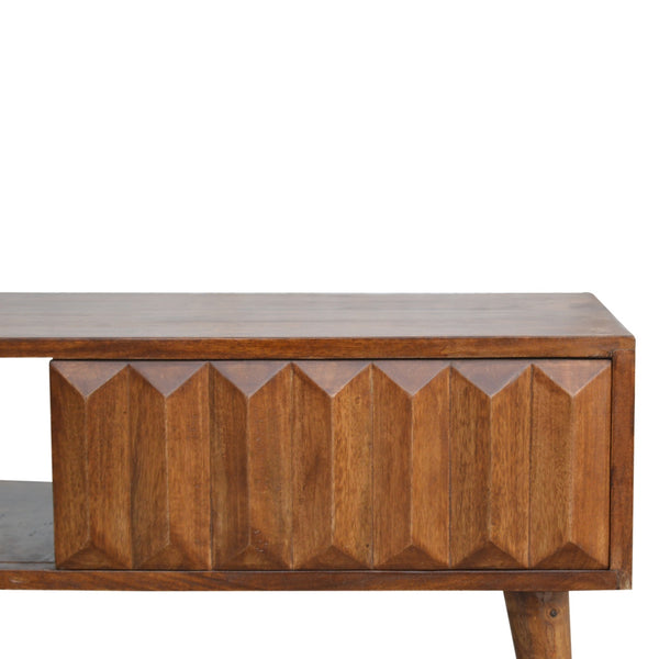 Aluna Chestnut Prism Sliding TV Stand