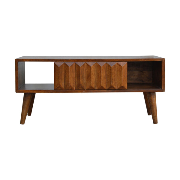 Aluna Chestnut Prism Sliding TV Stand