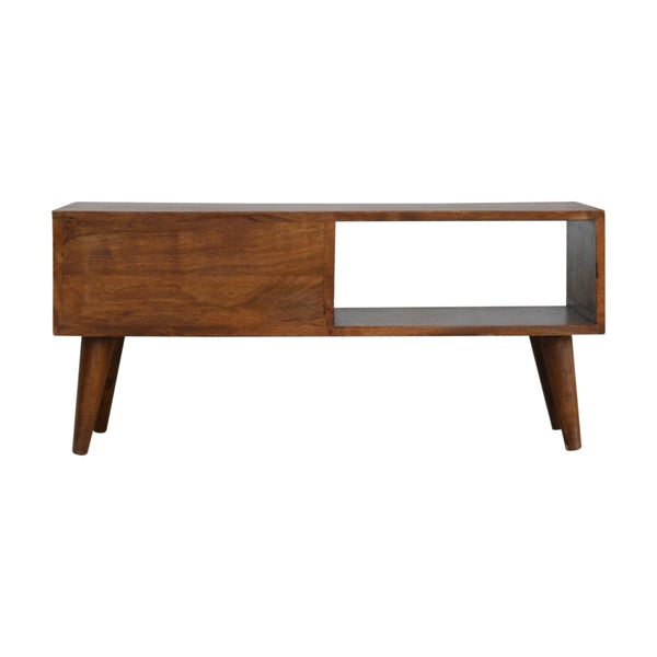 Aluna Chestnut Prism Sliding TV Stand