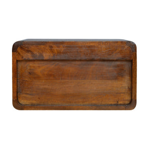 Aluna Floating Curved Chestnut Nightstand