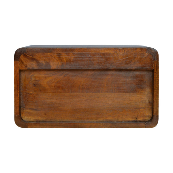 Aluna Floating Curved Chestnut Nightstand