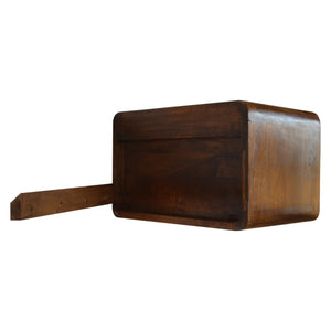 Aluna Floating Curved Chestnut Nightstand