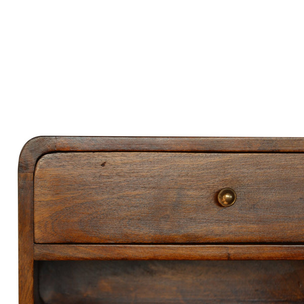 Aluna Chestnut Curve Floating Nightstand