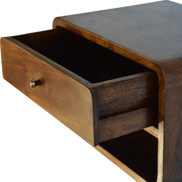 Aluna Chestnut Curve Floating Nightstand