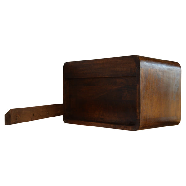 Aluna Chestnut Curve Floating Nightstand