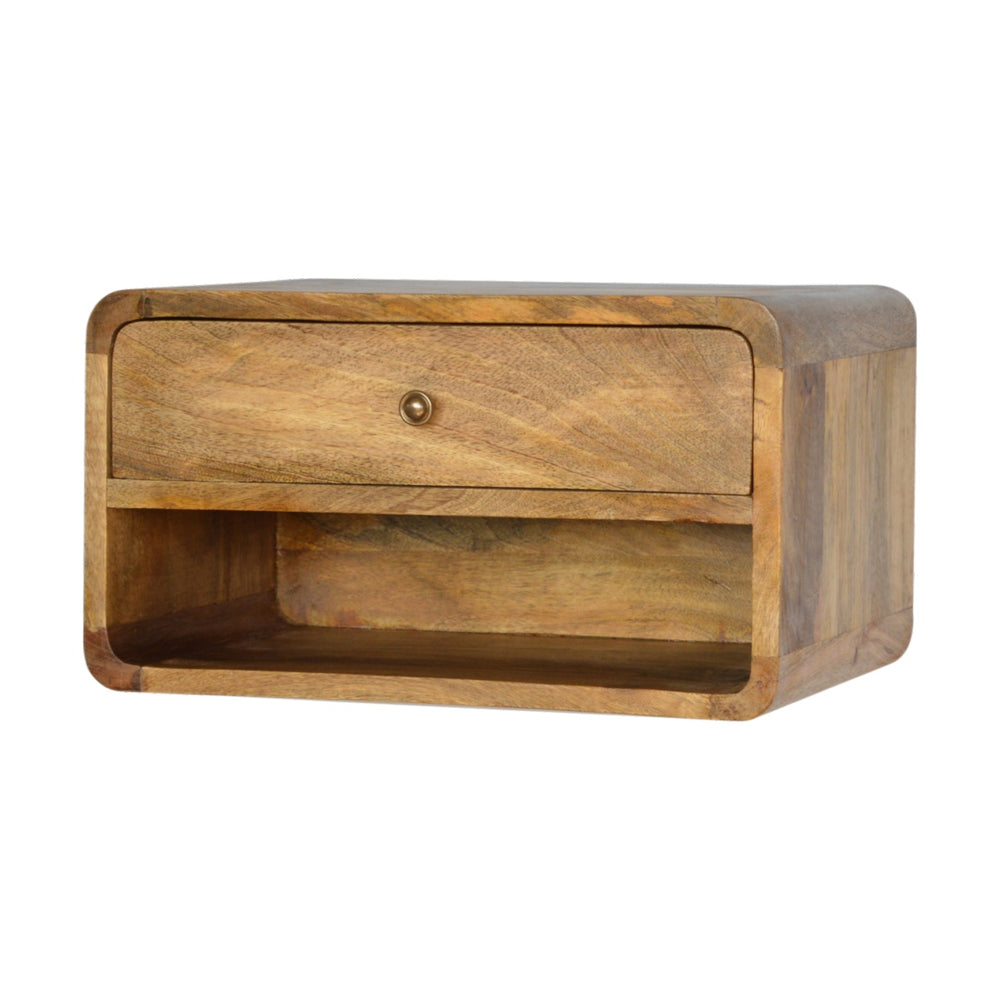 Aluna Floating Curve Open Slot Nightstand