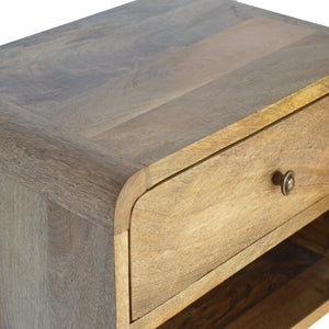 Aluna Floating Curve Open Slot Nightstand