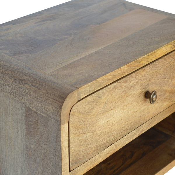 Aluna Floating Curve Open Slot Nightstand