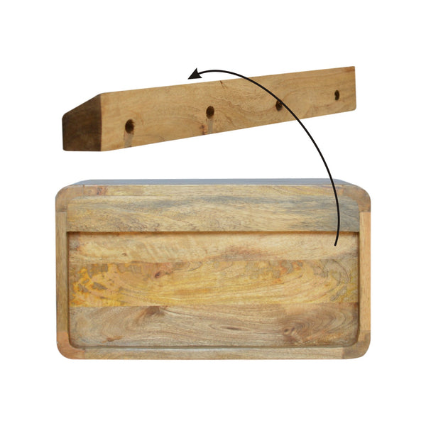 Aluna Floating Curve Open Slot Nightstand