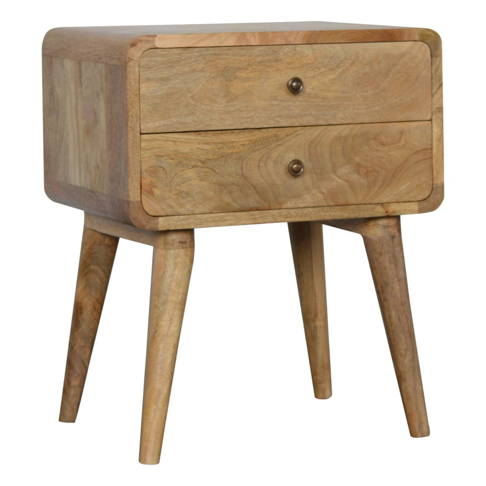 Aluna Curved Oakish Nightstand