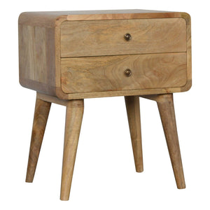 Aluna Curved Oakish Nightstand